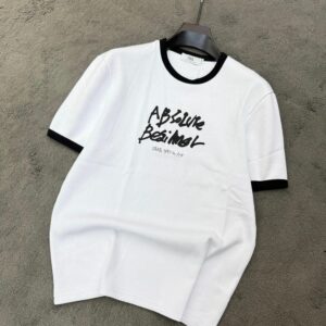 nk black white round neck printed half sleeve white cotton t shirt