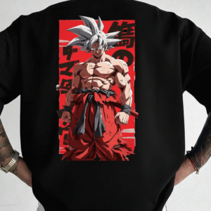 nk ultra instinct goku printed oversized black round neck cotton fabric t shirt