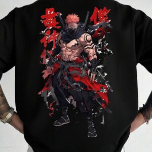 premium shadow ronin sakuna graphic t shirt – black cotton drop shoulder