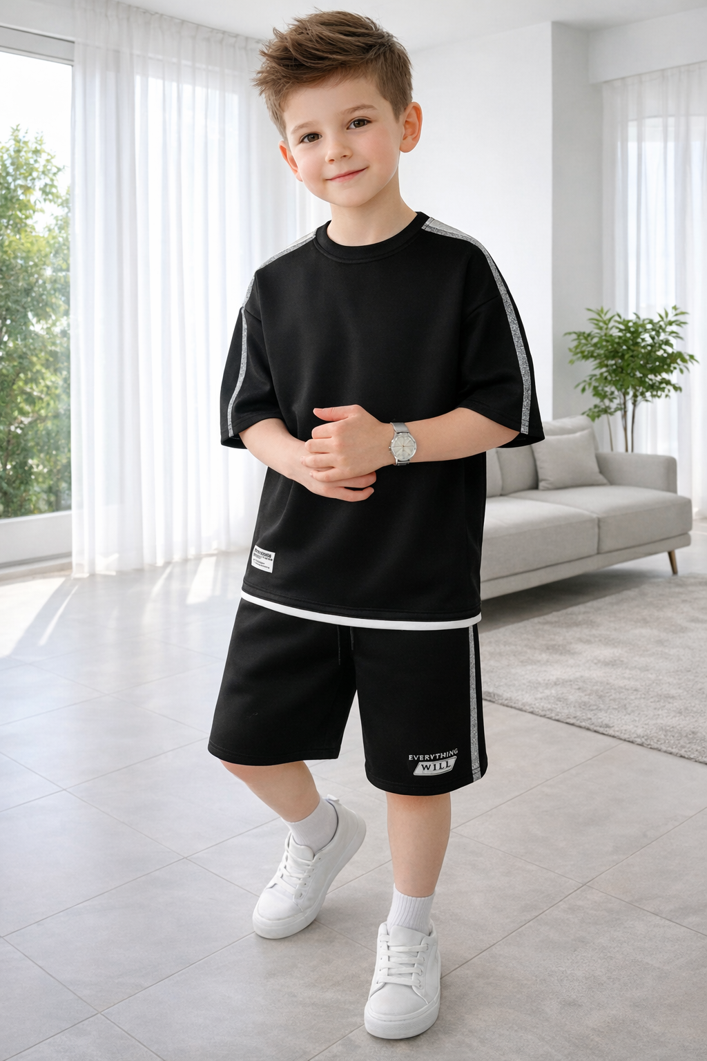 Boys Premium Black Co-Ord Set